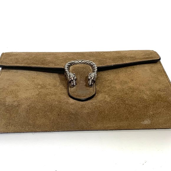 Gucci Brown Suede Dionysus Clutch Wallet On Chain - Picture 9 of 16